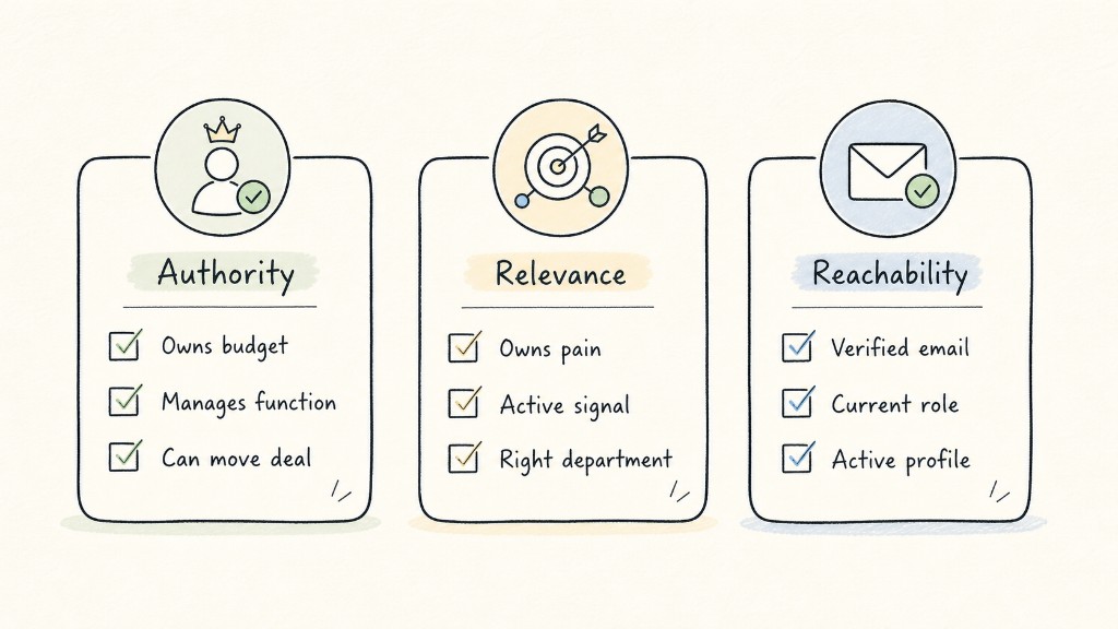 Authority, relevance, and reachability checklist